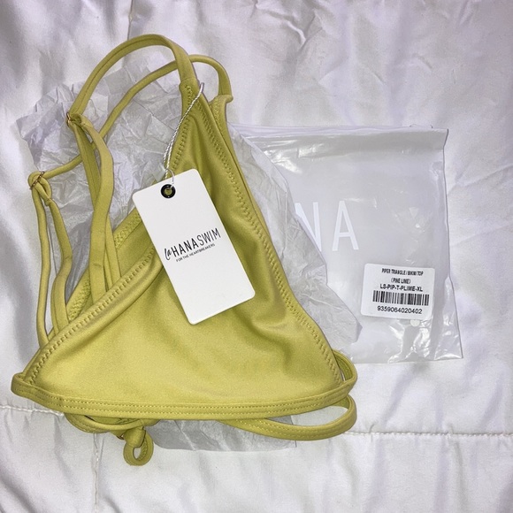 LaHana xl piper triangle bikini top in pine lime never worn adjustable - Picture 10 of 12